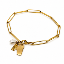Load image into Gallery viewer, Luxury Gold Tahoe and Freshwater Pearl Chain Bracelet - BT-004
