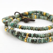 Load image into Gallery viewer, African Turquoise + Gold Bracelet Bundle
