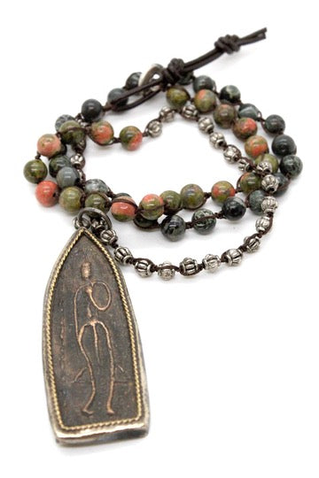 Buddha Necklace 89 - Crochet Necklace / Bracelet Buddha - One of a Kind -