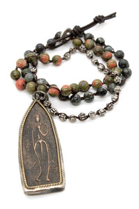 Buddha Necklace 89 - Crochet Necklace / Bracelet Buddha - One of a Kind -