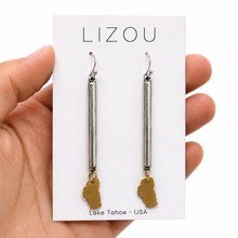 Load image into Gallery viewer, Long Unique Two Tone Dangle Earrings - E9-202
