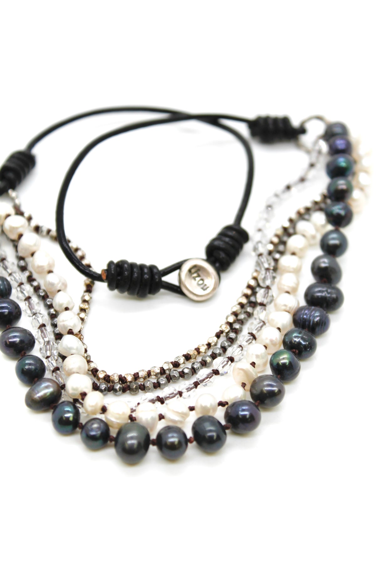 Semi Precious Stone Multi Strand Short Necklace - NLS-Eskimo