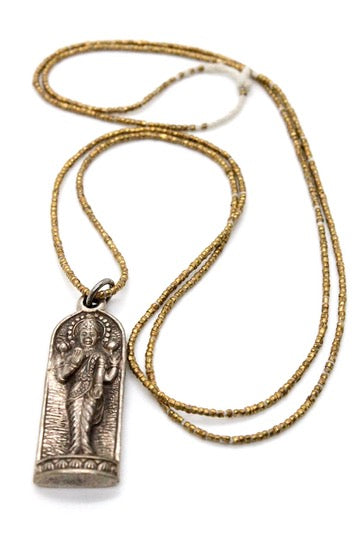 Buddha Necklace 5 - Reversible African Beads - One of a Kind -