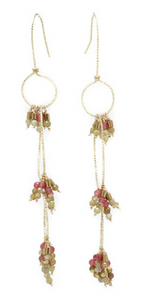 Delicate Dangle Semi Precious Earrings - Pastels