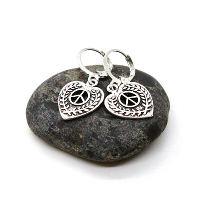 Cutout Peace Heart Small Earrings - E9-021