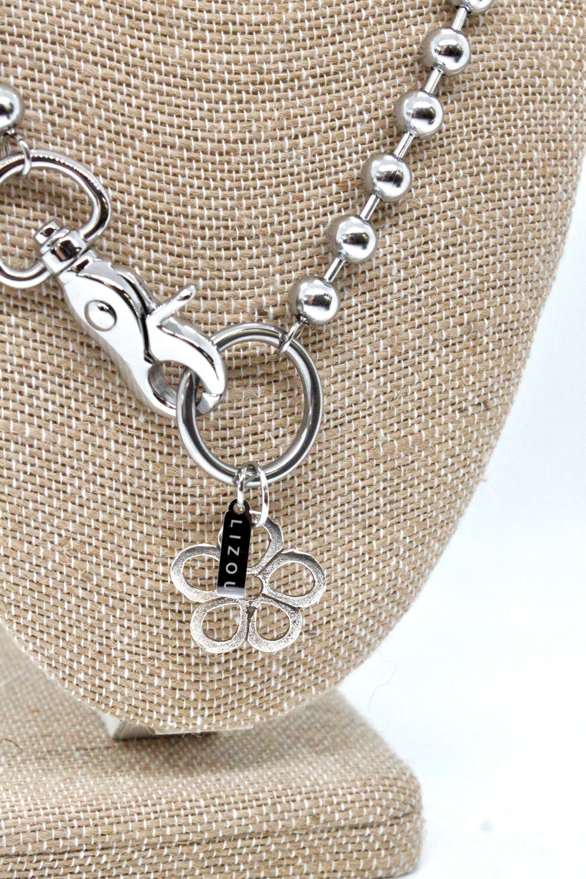 Small Silver Flower Necklace Single Silver Chain Claw Clasp