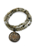 Load image into Gallery viewer, Labradorite Stretch Necklace with Small Buddha -Buddha Collection-
