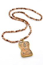 Load image into Gallery viewer, Short Stretch Jasper Gold Buddha Necklace or Bracelet -Buddha Collection-
