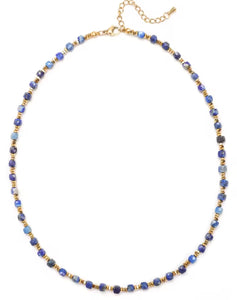 Simple Semi Precious Stone and 24K Gold Plate Necklace- N2-2389