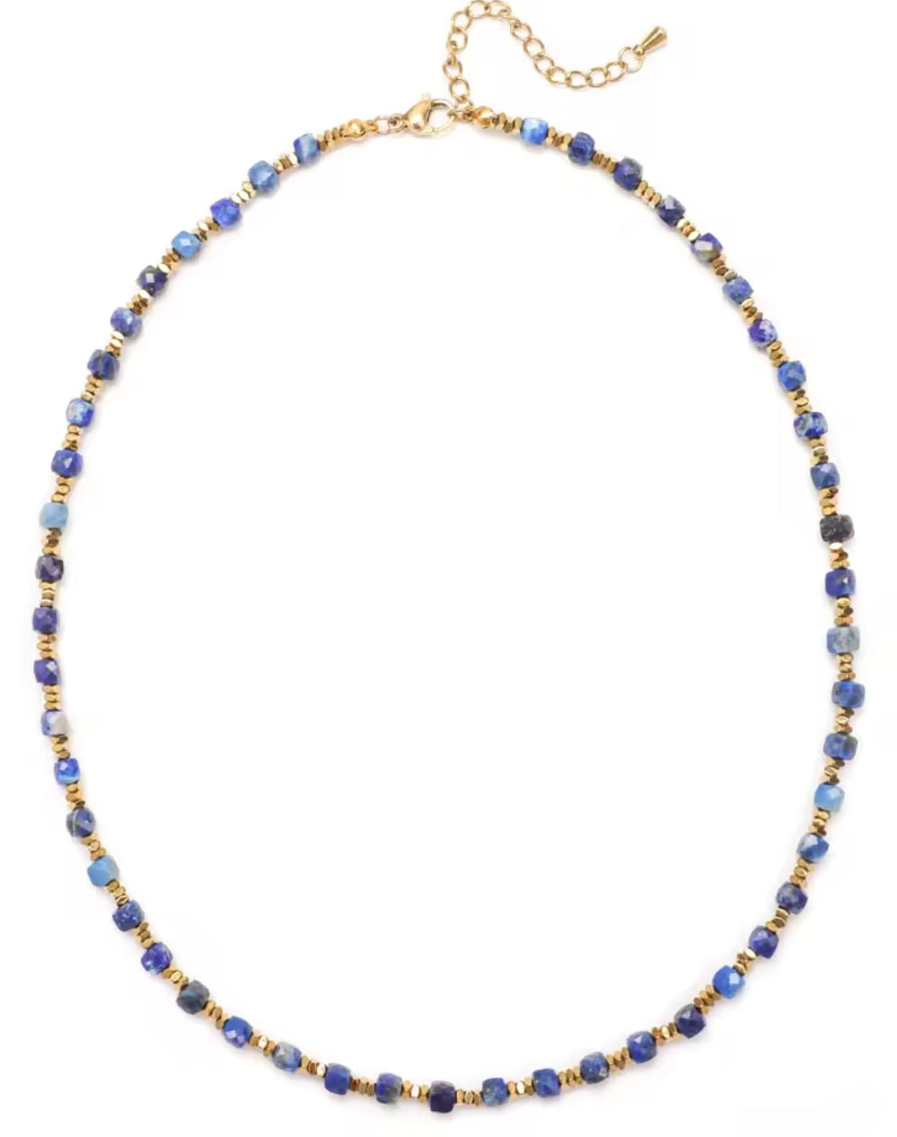 Simple Semi Precious Stone and 24K Gold Plate Necklace- N2-2389