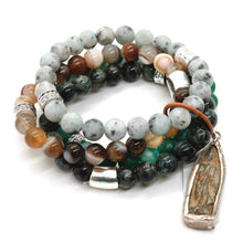 Load image into Gallery viewer, Chunky Stone Bracelet with Reversible Buddha Charm -The Buddha Collection- BL-M37-LB
