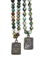 Load image into Gallery viewer, Thai Buddha Amulet on Stone Knotted Necklace
