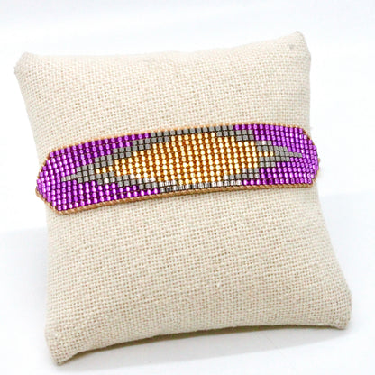 Purple Miyuki Bead Evil Eye Stars and Geometric Bracelets -Seeds Collection-