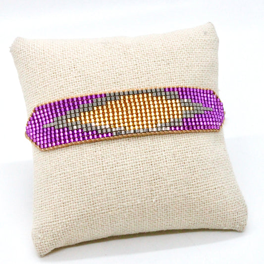 Purple Miyuki Bead Evil Eye Stars and Geometric Bracelets -Seeds Collection-