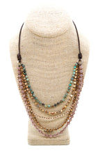 Load image into Gallery viewer, Semi Precious Stone Multi Strand Short Necklace - NLS-Dirt
