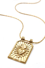 Load image into Gallery viewer, 24K Gold Plate Burning Heart Charm Necklace
