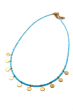 Load image into Gallery viewer, Colorful Seed Bead And Gold Fan Necklace - N3-157
