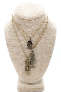 Buddha Necklace 6 - Reversible African Beads - One of a Kind -