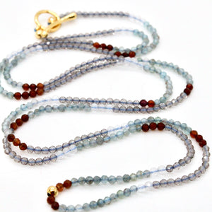 Delicate Faceted Mini Semi Precious Stone Mix Beaded Necklace - N9-002
