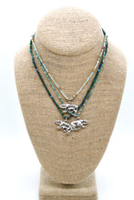 Load image into Gallery viewer, Silver Bear Mini Stone Gold Charm Necklace
