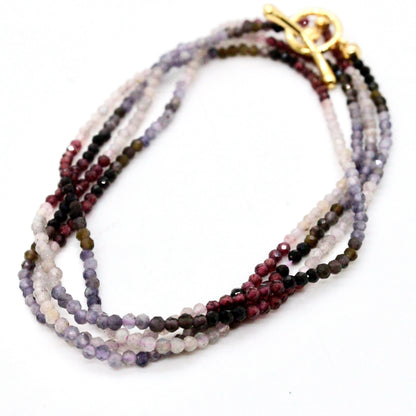 Delicate Faceted Mini Semi Precious Stone Mix Beaded Necklace - N9-016