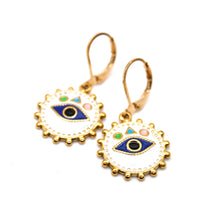 Load image into Gallery viewer, Enamel Evil Eye Earrings - E9-111
