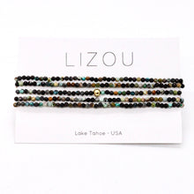 Load image into Gallery viewer, Delicate Faceted Mini Semi Precious Stone African Turquoise Beaded Necklace - N9-116
