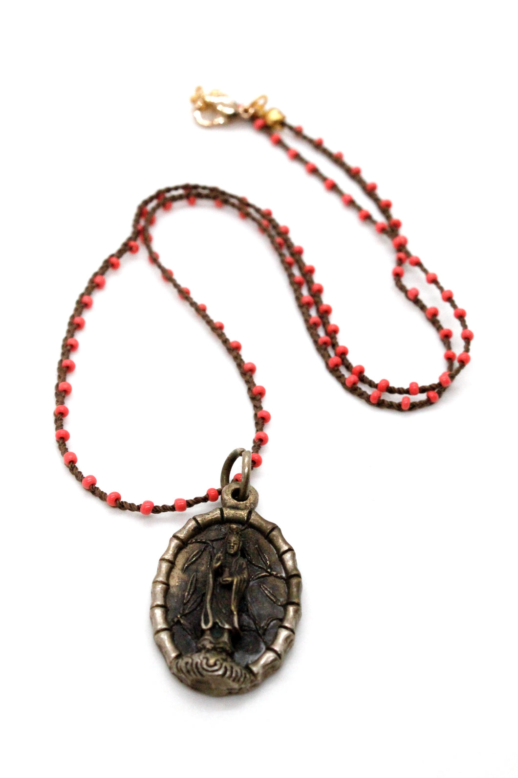 Buddha Necklace 32 - Beaded Crochet Buddha - One of a Kind -