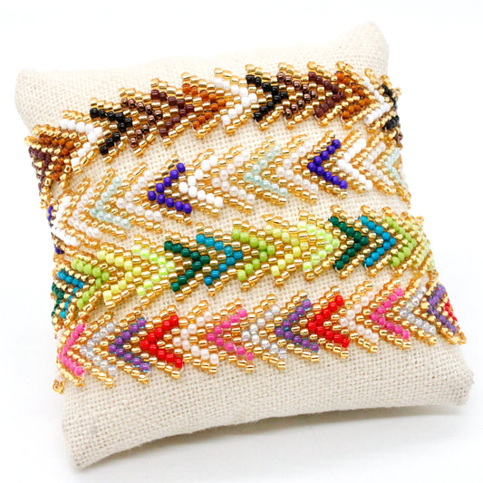Geometrical Seed Bead Adjustable Bracelet -Seeds Collection-