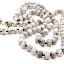Load image into Gallery viewer, Hand-Knotted Long White Agate Bead Necklace - NL-WLA
