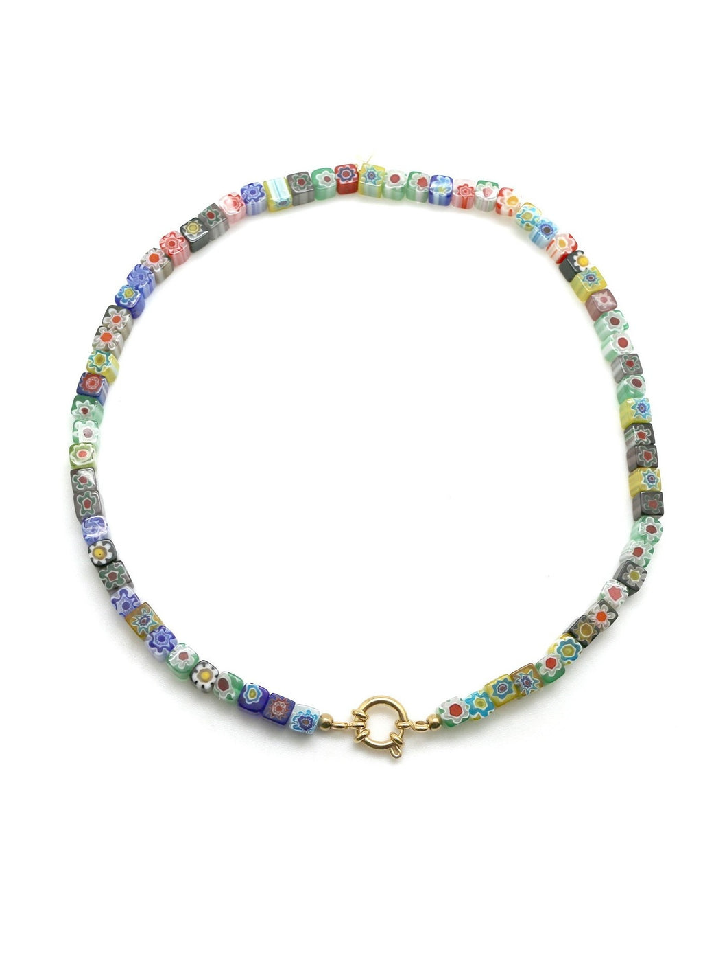 Millefiori Cube Necklace - N2-2560