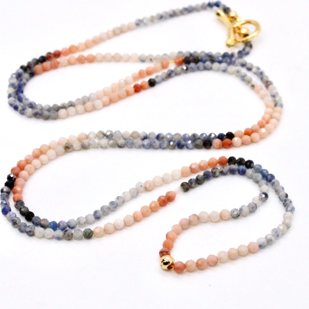 Delicate Faceted Mini Semi Precious Stone Mix Beaded Necklace - N9-005