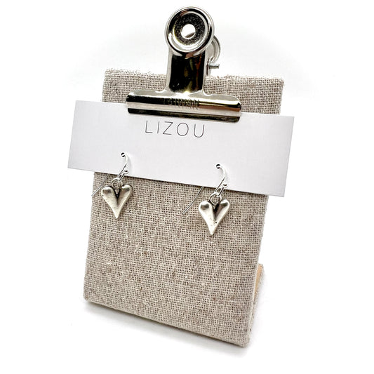 Mini Silver Heart Small Earrings - E9-079