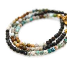 Load image into Gallery viewer, Short Gradient Turquoise Stone Necklace - N9-200TG
