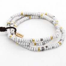 Load image into Gallery viewer, Howlite + Gold Bracelet Bundle
