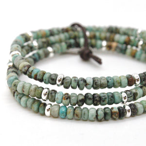 African Turquoise + Silver Bracelet Bundle