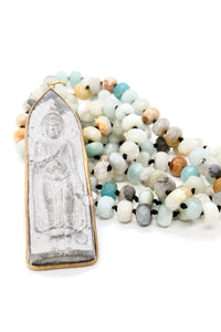 Large Delicate Buddha Amazonite Necklace -Buddha Collection-