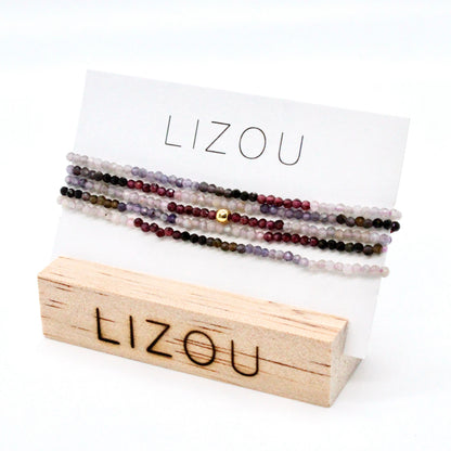 Delicate Faceted Mini Semi Precious Stone Mix Beaded Necklace - N9-016