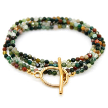 Load image into Gallery viewer, Luxury Faceted Long Indian Agate Necklace or Bracelet - N9-310
