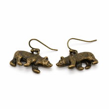 Load image into Gallery viewer, Brass Bear Earrings - E9-117
