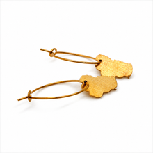 Load image into Gallery viewer, Large Delicate Gold Tahoe Charm Hoop Earrings - E9-201GL
