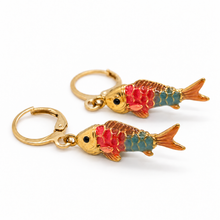 Load image into Gallery viewer, Colorful Enamel Fish Dangle Earrings  - E4-477A
