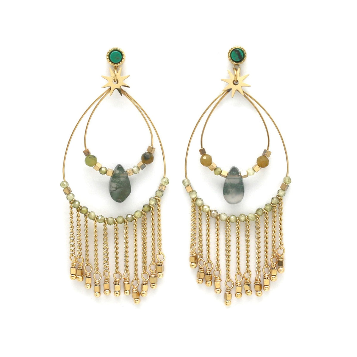 Labradorite Mix Dangle Earrings -French Flair Collection- E4-123