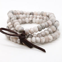 Load image into Gallery viewer, Faceted White Crazy Lace Agate Three Strand Bracelet -BL-WLA

