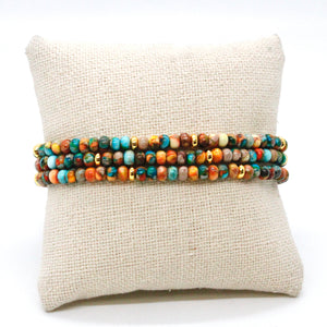 Rainbow Jasper + Gold Bracelet Bundle