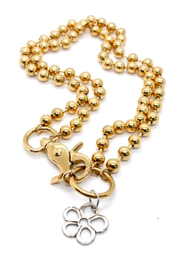 Small Silver Flower Necklace to Wear Short or Long - N2-1021g