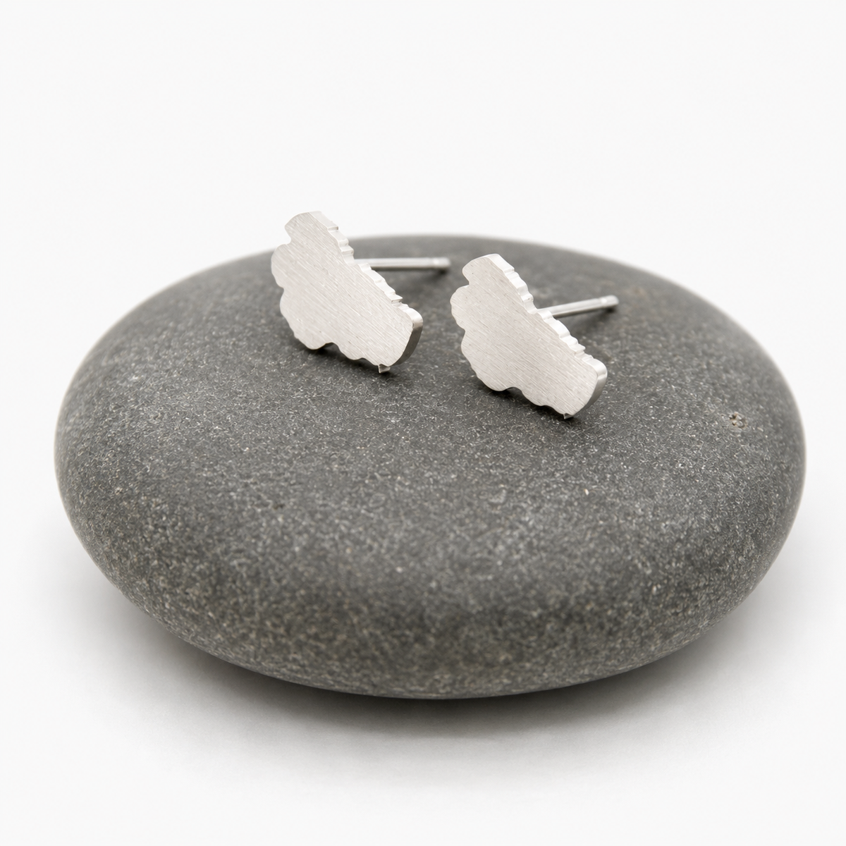 Delicate Small Silver Lake Tahoe Stud Earrings E9-200SS