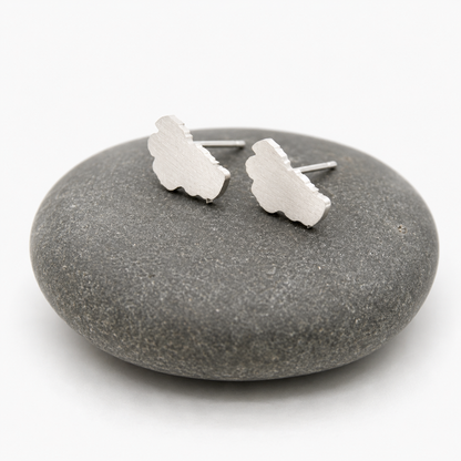 Delicate Small Silver Lake Tahoe Stud Earrings E9-200SS