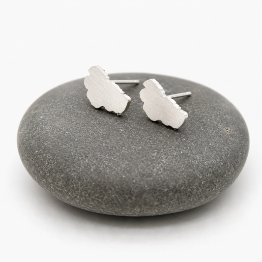 Delicate Small Silver Lake Tahoe Stud Earrings E9-200SS