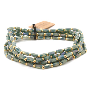 Glass and Gold Stackable Faceted Bracelet -French Flair Collection-